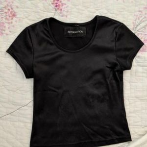 Reformation Black Crop Shirt (Small)